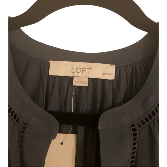 Ann Taylor LOFT Women's Mixed Media Ladder Lace Shell Tank NWT - Picture 2 of 3